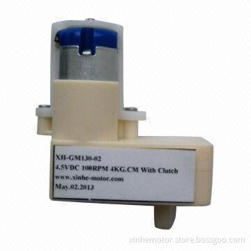 Plastic gear motor, 4.5V DC/100rpm, 4kg-cm with clutch